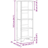 Bookcase Grey Sonoma 50x31x137.5 cm Engineered Wood 848612