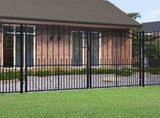 Fence Gate "KAMPEN" with Spear Top Black 302x172 cm Steel 151098