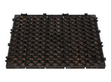 27 Pcs Solid Wood Interlocking Decking Tiles For Patio, Balcony, Roof Terrace, Hot Tub, Black, T3398P320027