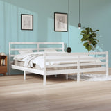 Bed Frame without Mattress White Solid Wood Pine 200x200 cm 3105027