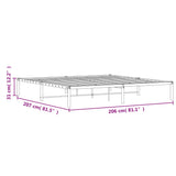 Metal Bed Frame without Mattress Black 200x200cm 373662