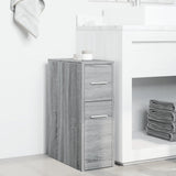 Narrow Bathroom Cupboard with Wheels Grey Sonoma Engineered Wood 855282