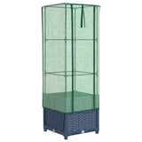 Raised Bed with Greenhouse Cover Rattan Look 40x40x139 cm 4015827