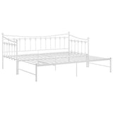 Pull-out Sofa Bed Frame without Mattress White Metal 90x200 cm 324759
