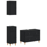 3 Piece Bathroom Cabinet Set ALKMAAR Black Engineered Wood 3417748