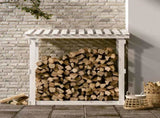Firewood Rack White 108x64.5x109 cm Solid Wood Pine 822428