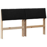 Upholstered Headboard Black 135 cm Solid Pine Wood 879126