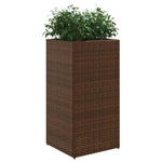 ZNTS Garden Planters 2 pcs Brown 40x40x80 cm Poly Rattan 3210520