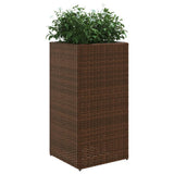 Garden Planter Brown 40x40x80 cm Poly Rattan 366414