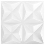 3D Wall Panels 24 pcs 50x50 cm Origami White 6 m² 150913