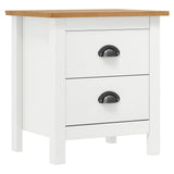 Bedside Cabinet Hill 2 pcs White 46x35x49.5 cm Solid Pine Wood 288910