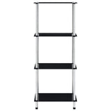 Shelf Black Tempered glass, stainless steel frame 40x40x100 cm 249510