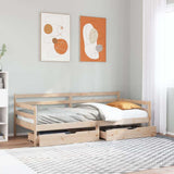 Daybed with Drawers without Mattress 90x190 cm Single Solid Wood 3302061
