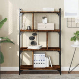 Bookcase 4-Tier Smoked Oak 76x32x123 cm Engineered Wood 833937