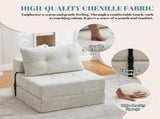 GOMYWAY Convertible Folding Sofa Bed with Pillow, Fold Out Sleeper Chair with Back Support, Tufted W2678P478600