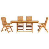 Garden Dining Set Folding 5 pcs Brown Solid Acacia Wood 3375716