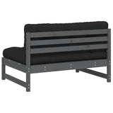 Middle Sofa Grey 120x80 cm Solid Wood Pine 825732