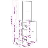 Apothecary Cabinet Old Wood 30x41x118 cm Engineered Wood 855167