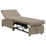 Sofa Bed Taupe 194 x 67 x 82 cm Microfiber 42008607