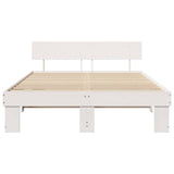 Bed Frame with Headboard White 160 x 200 cm Solid Pine Wood 872561
