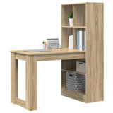 Desk with Shelf Sonoma Oak 122 x 67 x 145 cm Engineered Wood 3337259