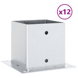 Post Bases Square 12 pcs Silver 141x141 mm Galvanised Steel 42000017