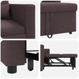 Pull out Sofa Bed Single Dark brown 90 x 165 x 87 cm Fabric 42002688