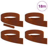 Lawn Edging 4 pcs Rusty 450 x 0.05 x 15 cm Weathering Steel 868027