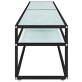 TV Cabinet White Marble 200x40x40.5 cm Tempered Glass 331728