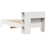 Bookcase Bed without Mattress White 75x190 cm Small Single Solid Wood Pine 3322856
