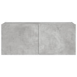 TV Wall Cabinet with LED Lights Concrete Grey 100x35x41 cm 837326