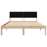 Bed frame Brown and black 140 x 200 cm Solid pine wood 878676
