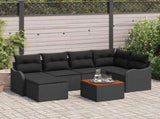 Garden Sofa Set with Storage 7 pcs Black Poly Rattan 3356147
