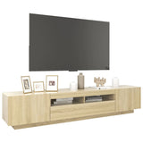 TV Cabinet with LED Lights Sonoma Oak 200x35x40 cm 3081909