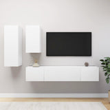 4 Piece TV Cabinet Set White Engineered Wood 3078732