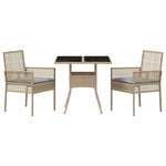 Garden Dining Set 3 pcs Beige Poly rattan 3334929