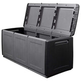 Garden Storage Box 138x53x57 cm 330 L Dark Grey and Black 151818