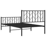 Metal Bed Frame without Mattress with Footboard Black 100x200cm 374450