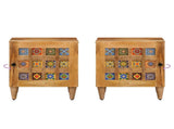 Bedside Cabinet 2 pcs Natural 40 x 33 x 46 cm Solid Mango Wood 4018257