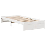 Bookcase Bed without Mattress White 90x200cm Solid Wood Pine 3322414
