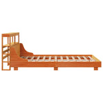Bed Frame without Mattress Wax Brown 140x200 cm Solid Wood Pine 3306422