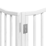 Dog Gate with Door Foldable 12 Panels White 960 cm Poplar Wood 3155620