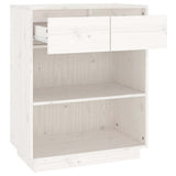 Console Cabinet White 60x34x75 cm Solid Wood Pine 813835