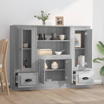 Highboards 3 pcs Smoked Oak Engineered Wood 3185317