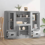 Highboards 3 pcs Smoked Oak Engineered Wood 3185317