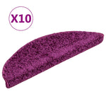 Stair Mats 10 pcs 56x17x3 cm Violet Half Round 149793
