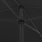 Beach Parasol Black 200x125 cm 314733