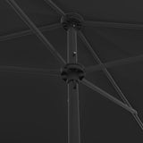 Beach Parasol Black 200x125 cm 314733