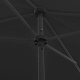 Beach Parasol Black 200x125 cm 314733