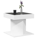 ZNTS Coffee Table with LED White 50x50x45 cm Engineered Wood 847560